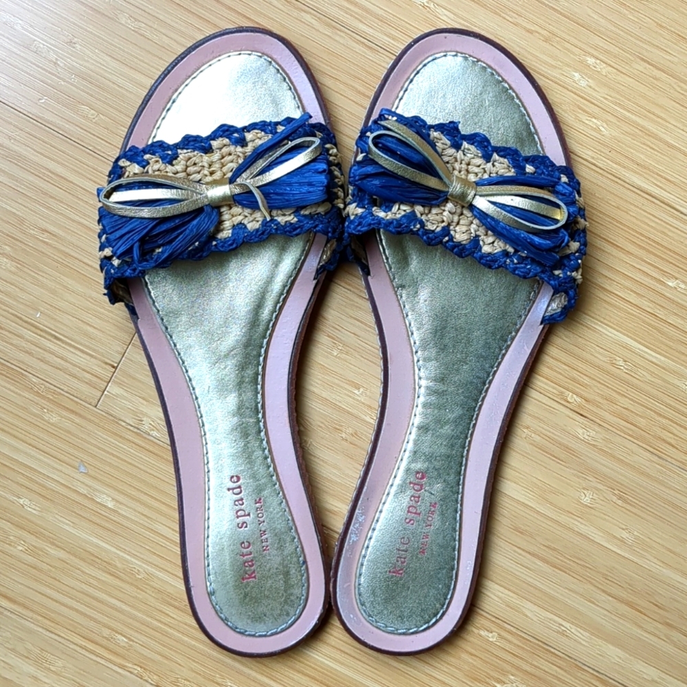 Gorgeous Kate Spade Raffia & Leather Sandals - Size 9